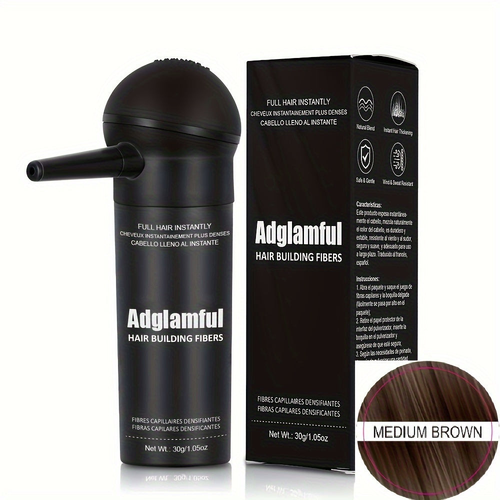 Adglamful Hair Building Fiber Powder - Instantly Thickens