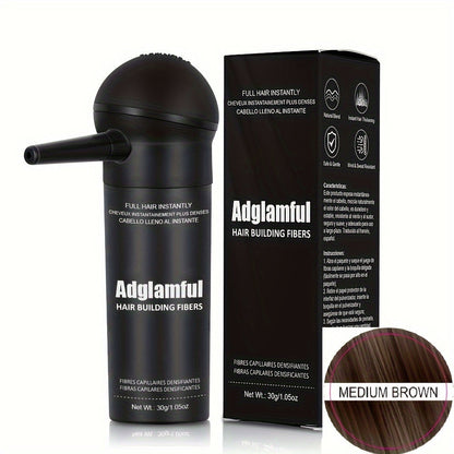 Adglamful Hair Building Fiber Powder - Instantly Thickens