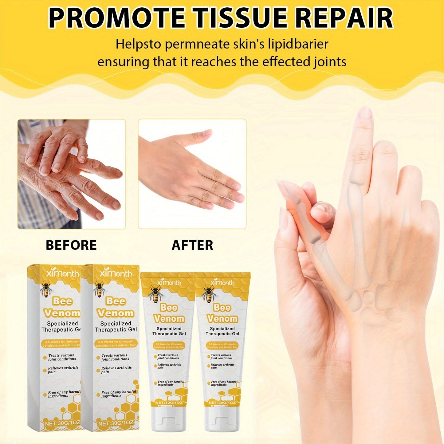 New Zealand Natural Honey Bee Venom Joint Gel Cream 30g