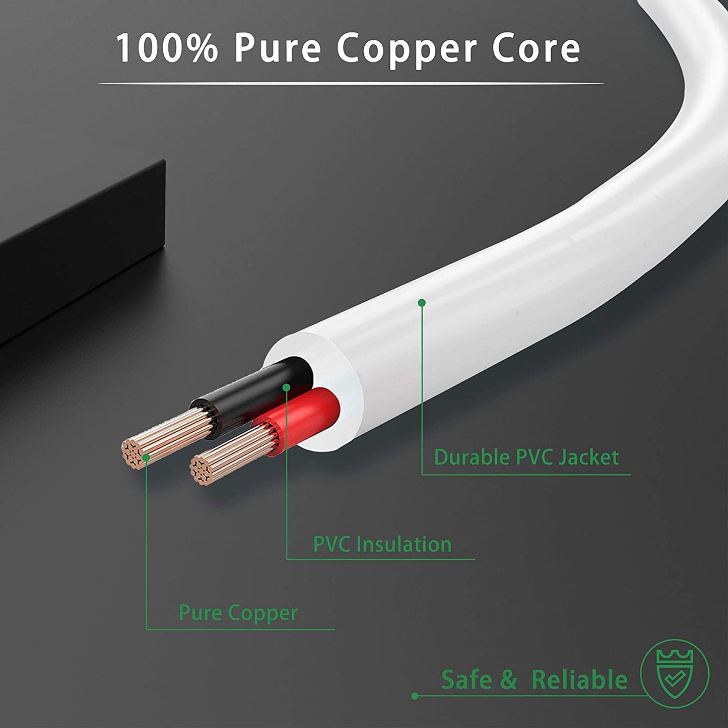 2pcs 3.3ft Long Fast Charging Cord Adapters - High-Speed USB to 2.5mm DC Jack Converters for Rechargeable Massager Wands