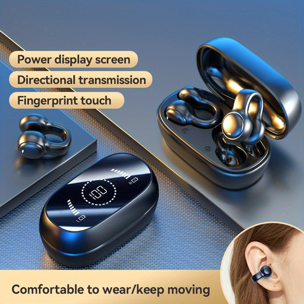 Wireless Sports Earbuds - Sweat-Resistant Ear Clip Earphones