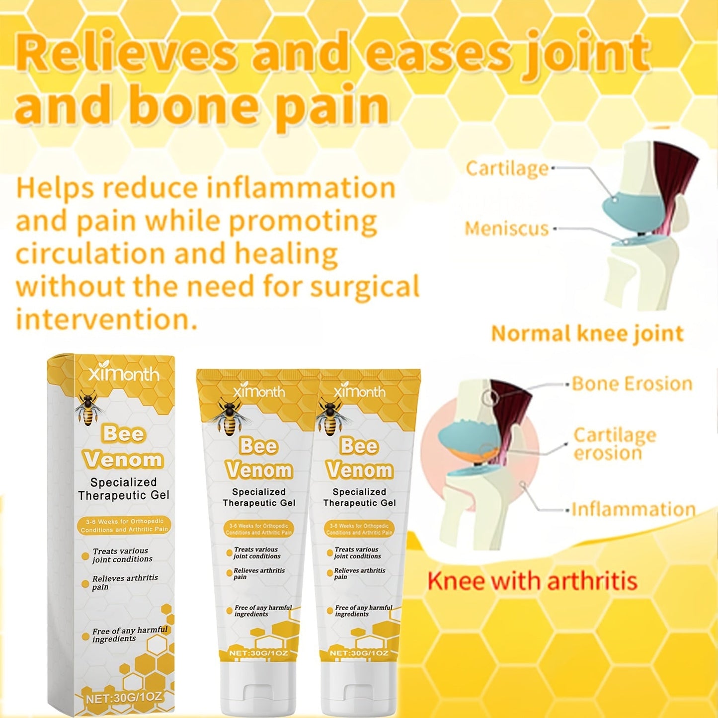 New Zealand Natural Honey Bee Venom Joint Gel Cream 30g