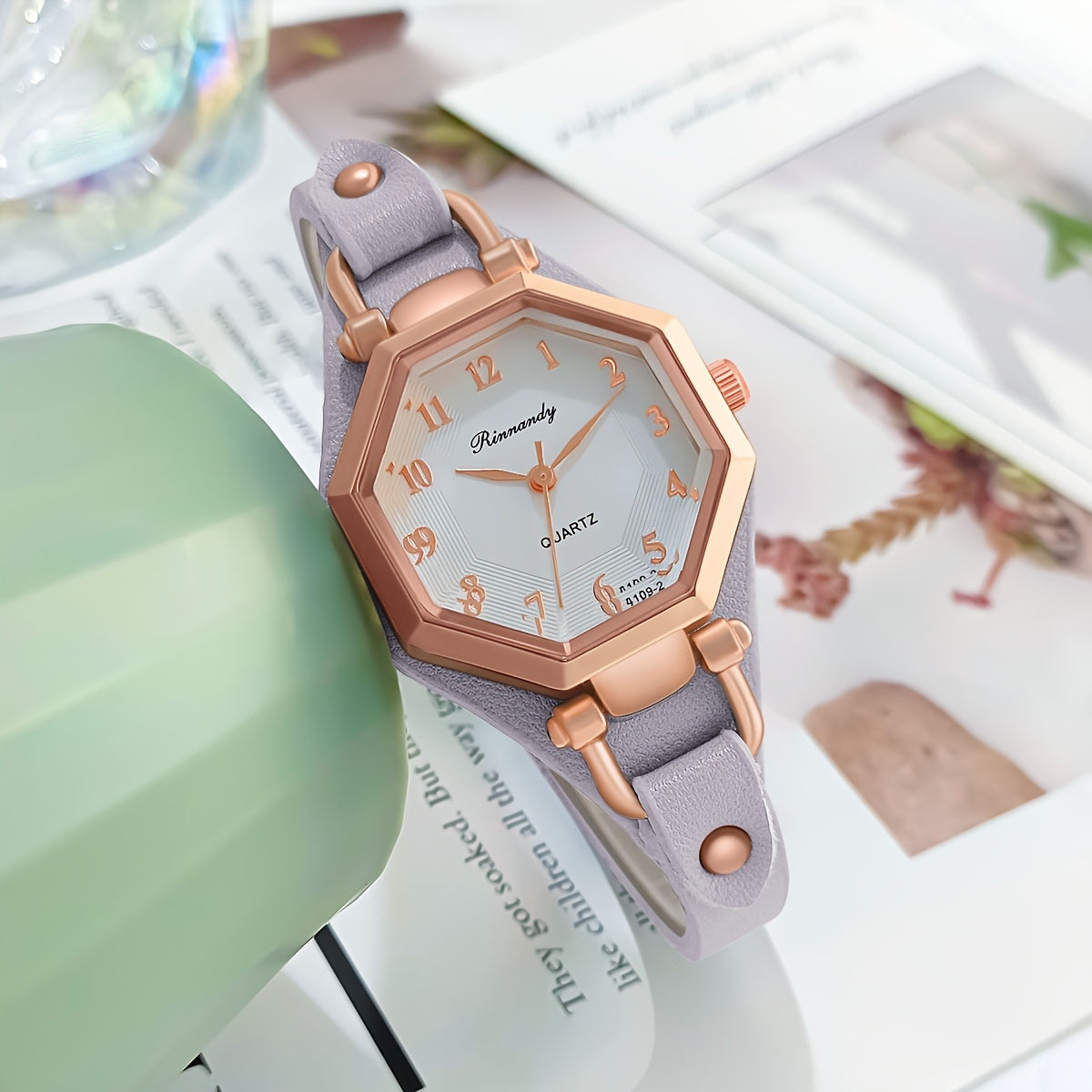 Casual Analog-Digital Women's Wrist Watch with PU Leather Band