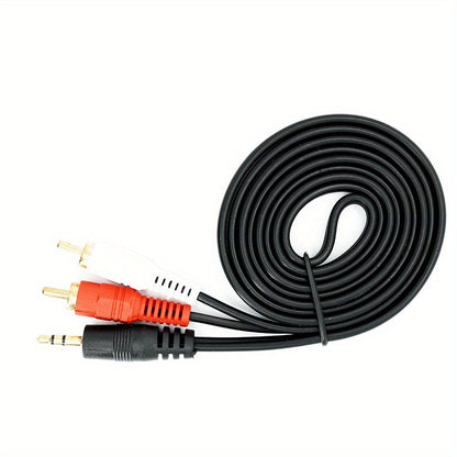 1.5 Meter 3.5mm Audio AUX to 2 RCA Male Stereo AV Adapter Cable for Headphone Speaker Amplifier - Premium Quality Plug Wire for Clear Sound and Easy Connection
