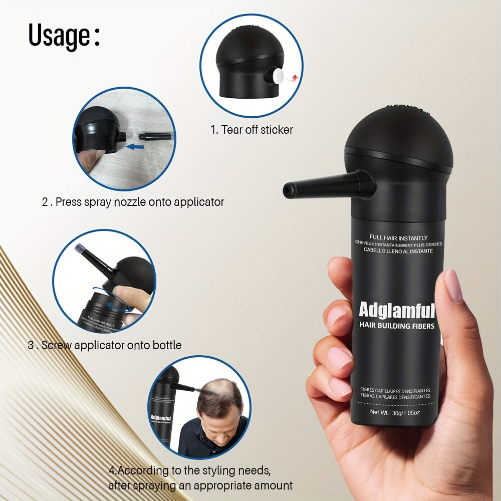 Adglamful Hair Building Fiber Powder - Instantly Thickens