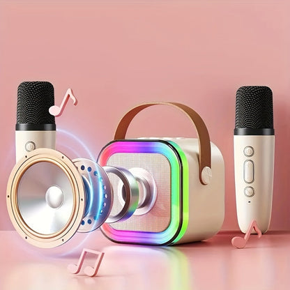 Speaker With Microphone Set, Home Karaoke Machine, Portable Handheld Karaoke Mics Speaker Machine For Adults