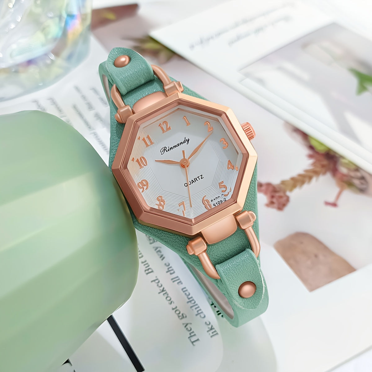 Casual Analog-Digital Women's Wrist Watch with PU Leather Band