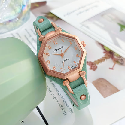 Casual Analog-Digital Women's Wrist Watch with PU Leather Band